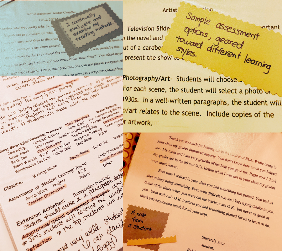 Teacher documentation examples